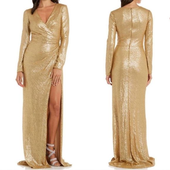 Tadashi Shoji Dresses & Skirts - Tadashi Shoji Gold Sequin Maxi Dress